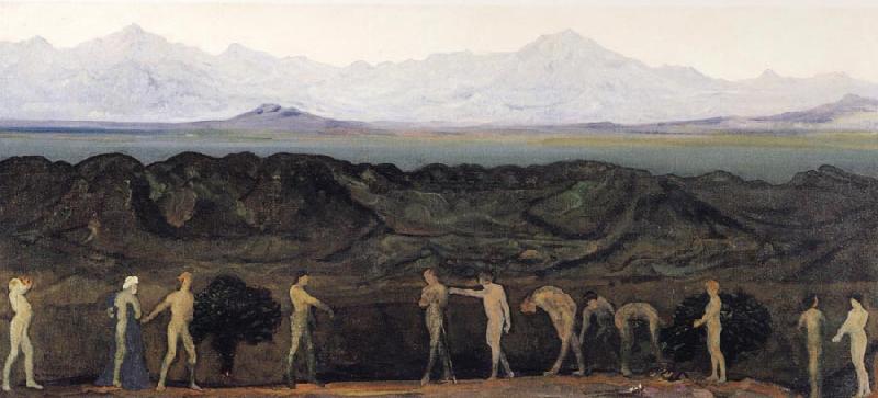 Davies Arthur Bowen Line of Mountaints oil painting image